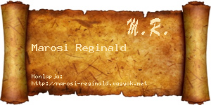 Marosi Reginald névjegykártya
